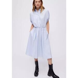 Women's Maje Bleus Ririsa Striped Cotton Midi Shirt Dress size 36 Streetwear